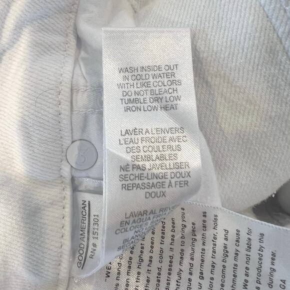 Good American Plus White High Rise Ankle High Raw Hem Straight Leg Jeans 22W - Picture 5 of 14